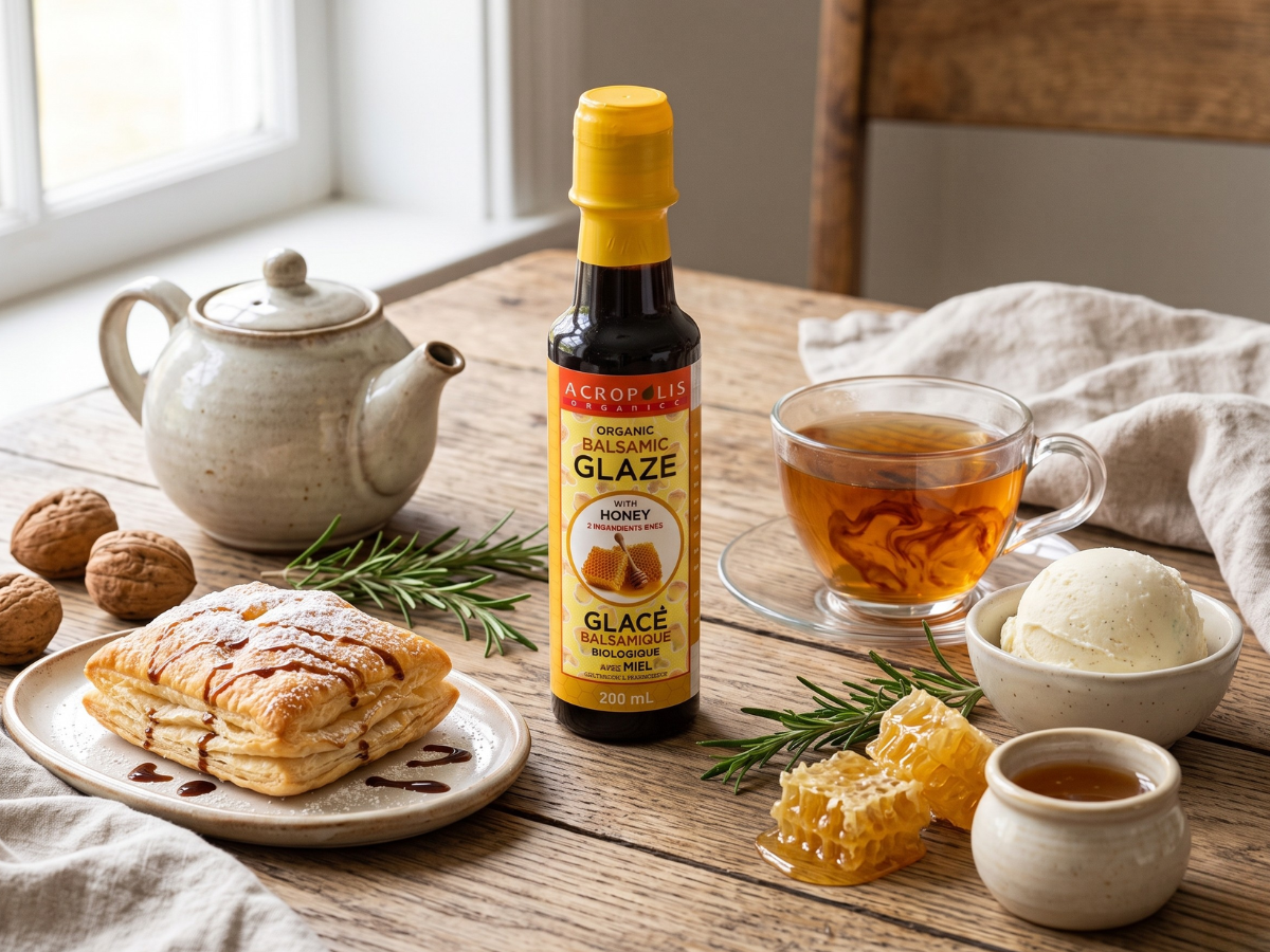 Product organic balsamic glaze with honey